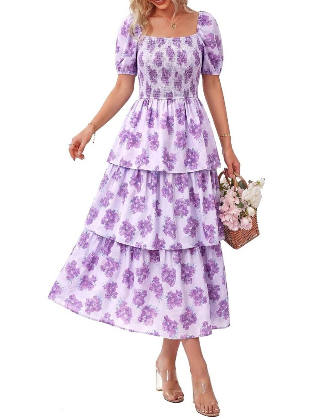 Floral Smocked Summer Maxi Dress for Women | Boho Chic, Lightweight & Stylish